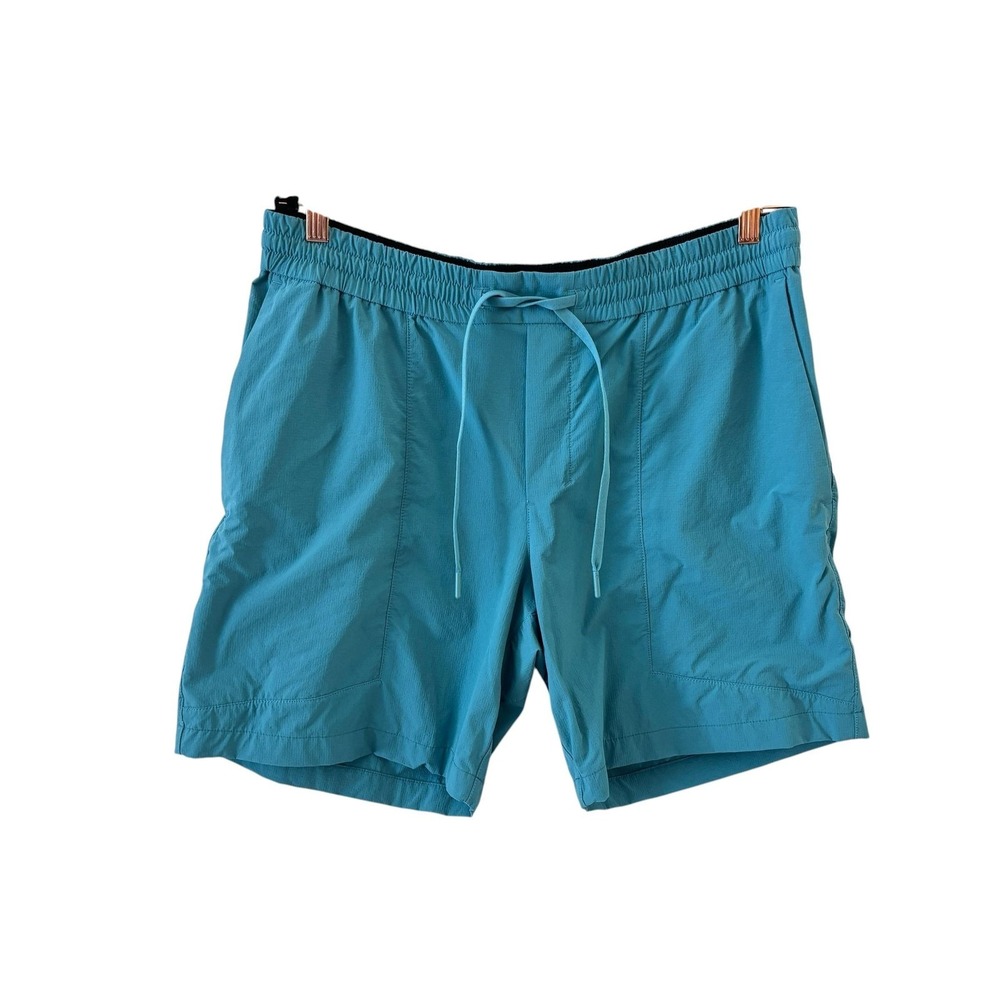 Lululemon Bowline Shorts Mens XL Teal Blue 7" Rip Stop Pockets Gym Training